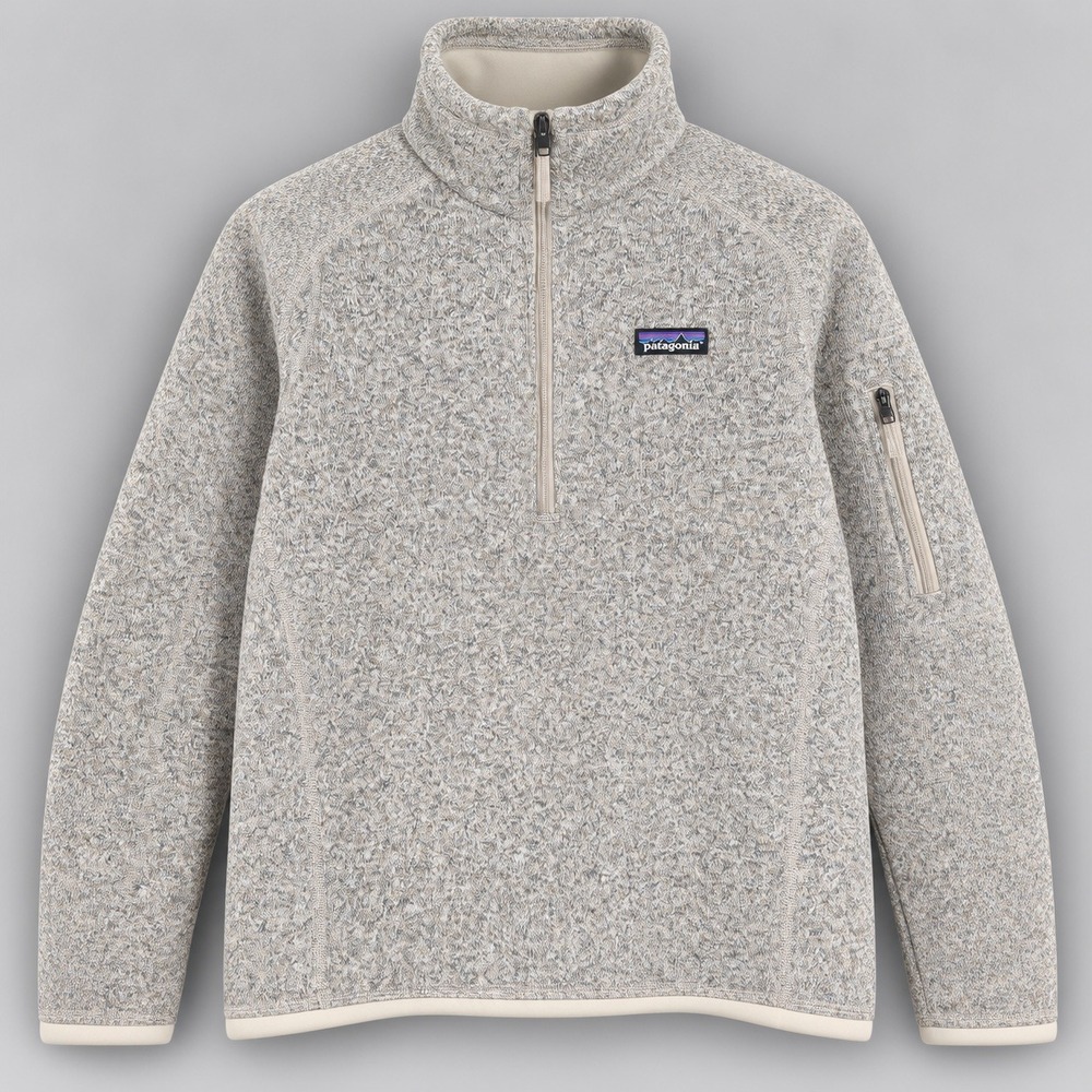 Patagonia Womens Better Sweater 1/4 Zip Fleece Pullover Oatmeal Heather S 25527